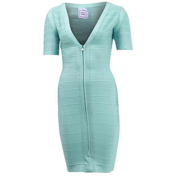 Herve Leger Lilith Bandage Mini Dress in Blue Rayon XS - Picture 3 of 3